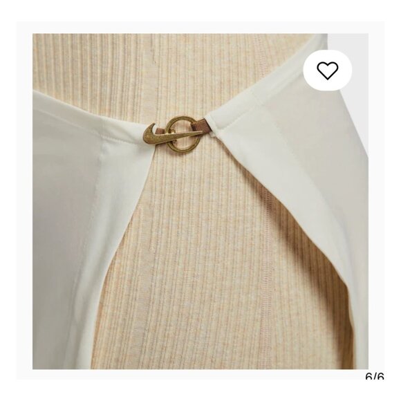 Jacquemus x Nike Beige Ribbed Knit Romper With Sheer Wrap Skirt Womens XS - Picture 3 of 10